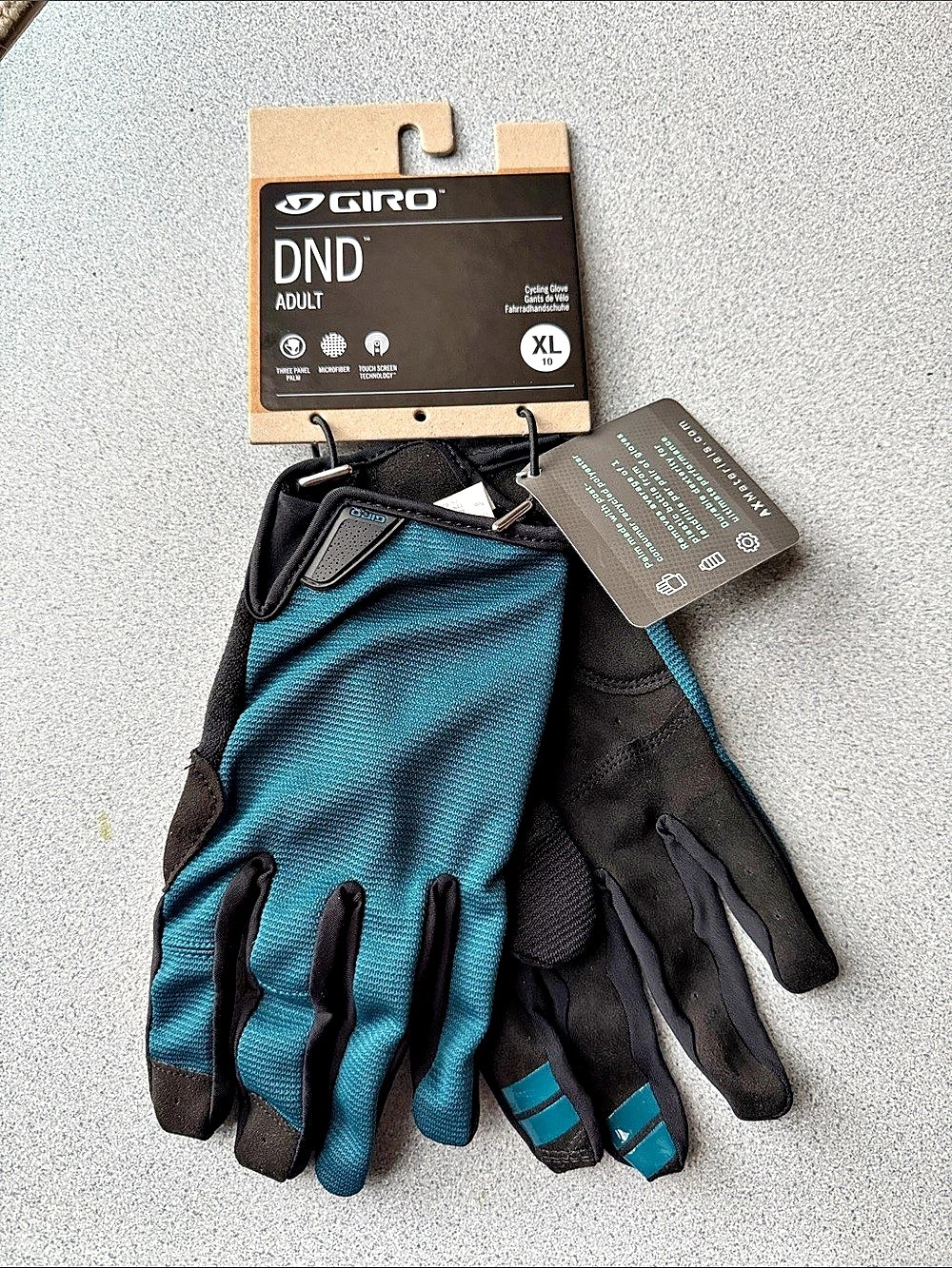 Giro DND unisex Cycling Gloves in Black & Blue XL (10) NWT